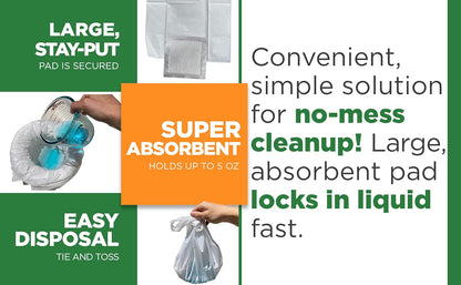 Pail Buddies 60 Refill Potty Bags: Absorbent, Disposable Liners Compatible with OXO Tot 2-in-1 Go Potty | Strong, Leak-Proof Bags Fits Most Travel Potties, Potty Chairs, Potty Seats & Portable Toilets