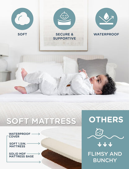 Baby Delight Beside Me Dreamer Bassinet | Bedside Sleeper | 6-Position Height Adjustment | Charcoal Tweed