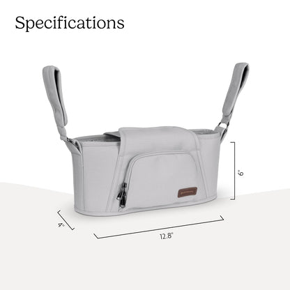 UPPAbaby Carry-All Parent Organizer – Easy Attach, Universal Fit – Multiple Compartments for Beverages, Snacks + Personal Items – Secure Zippered Pocket – Charcoal