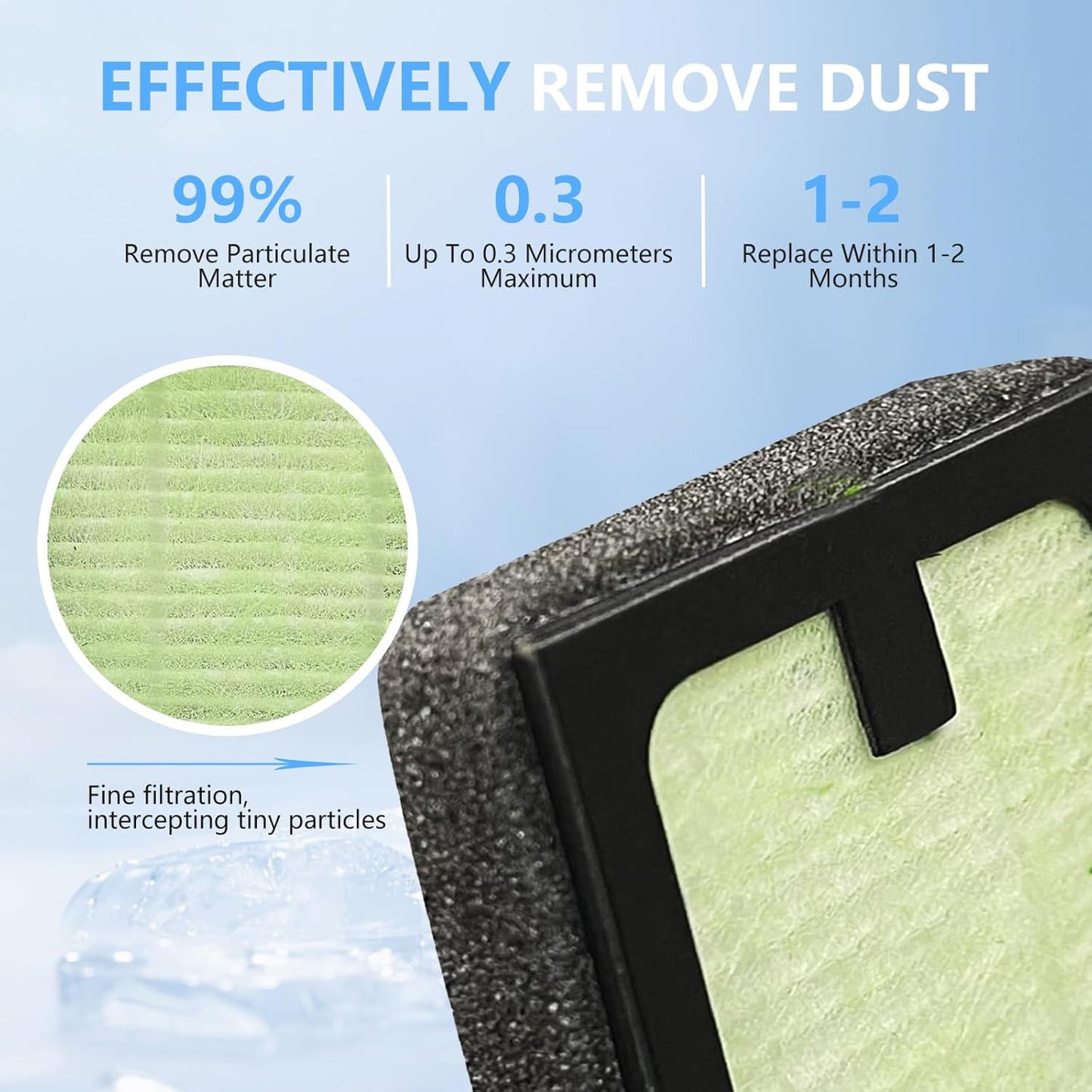 3PCS HEPA Filter Replacement Compatible with Baby Brezza Bottle Dryer Advanced and Baby Brezza Bottle Washer Pro