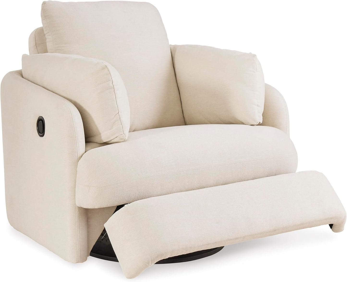 Signature Design by Ashley Modmax Coastal Press-Back Swivel Glider Rocker Recliner with Machine Washable Cover, Hidden Storage Compartments and 2 Bolster Pillows, Beige - Colors B