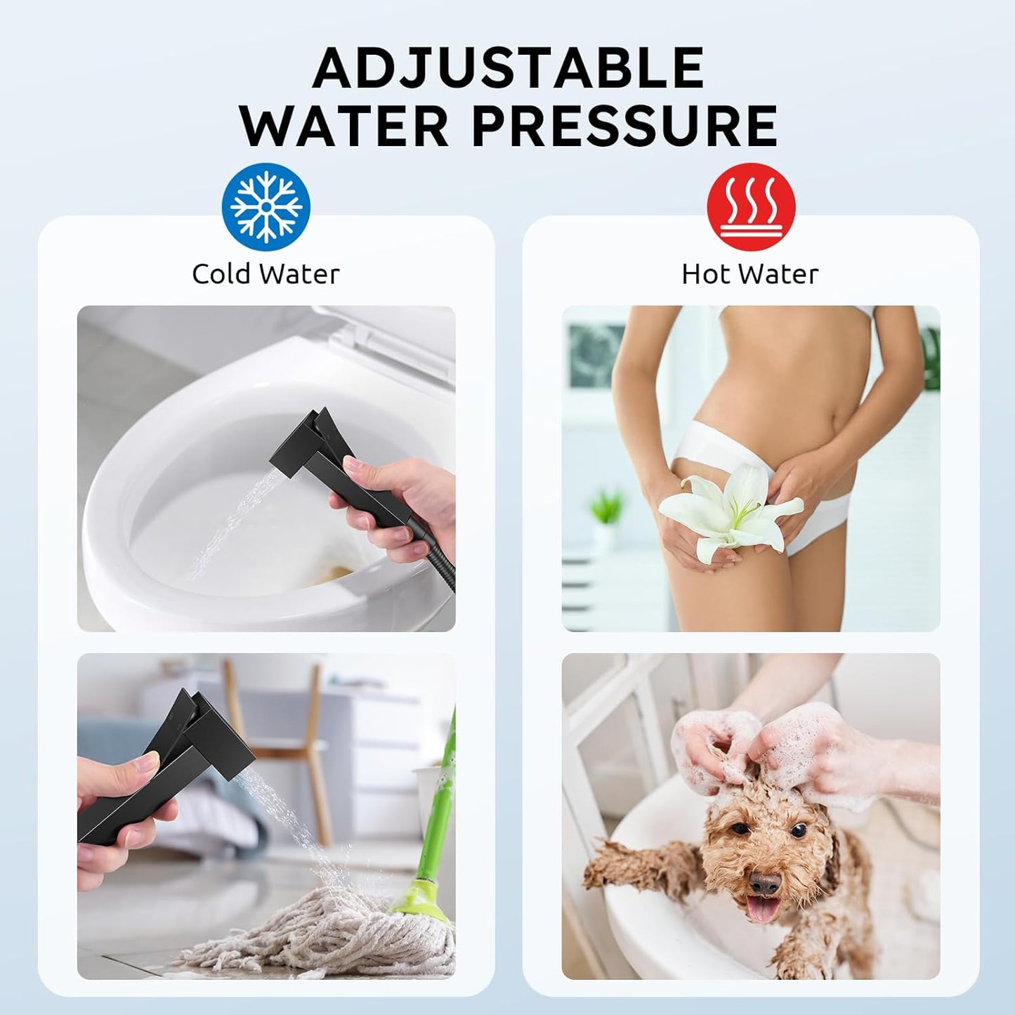 Arofa Handheld Bidet Sprayer for Toilet - 2 Pack Bidets Faucet for Existing Toilets Cloth Diaper Jet Sprayer, Stainless Steel Muslim Shower with Bidet Hose for Feminine Wash