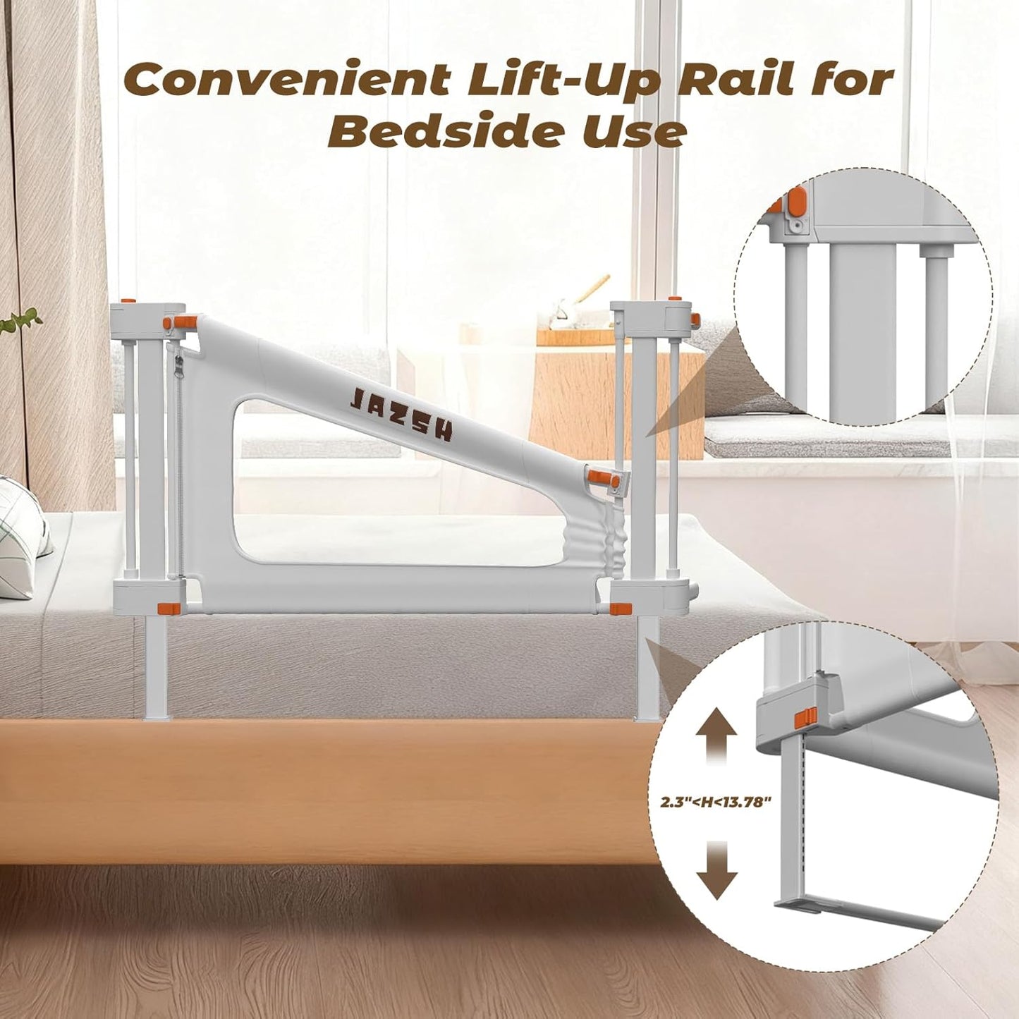 3 in 1 Bedside Bassinet, 69.26" x 19.29" Baby Bassinets Bedside Sleeper with Mosquito Net + Storage Bag + Child Lock, Baby Crib & Toddler Bed Rails for Twin, Full, Queen, King Size, Beige