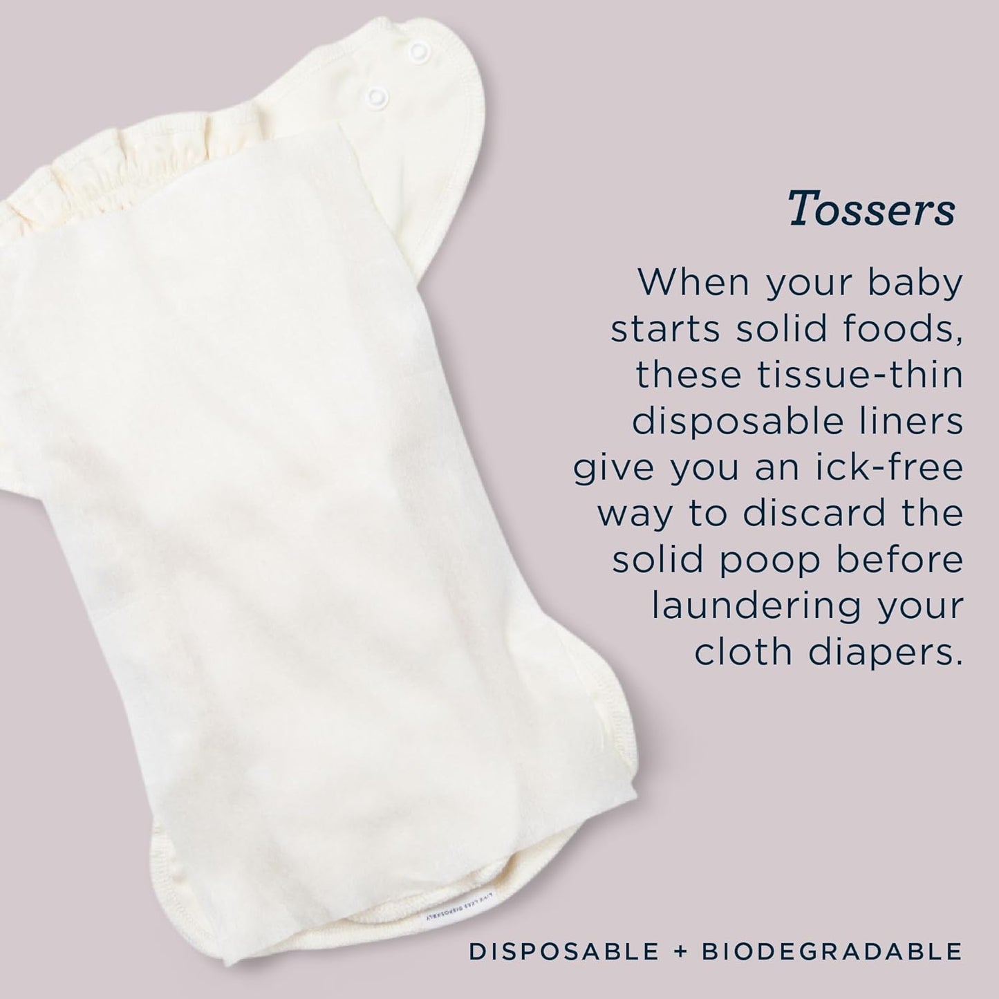 Esembly Tossers – Disposable Bamboo from Viscose Diaper Liners for Cloth Diapers – Earth-Friendly, Fragrance-Free, Chlorine-Free – One Size, 200 Liners (2-Pack of 100-Liner Rolls)