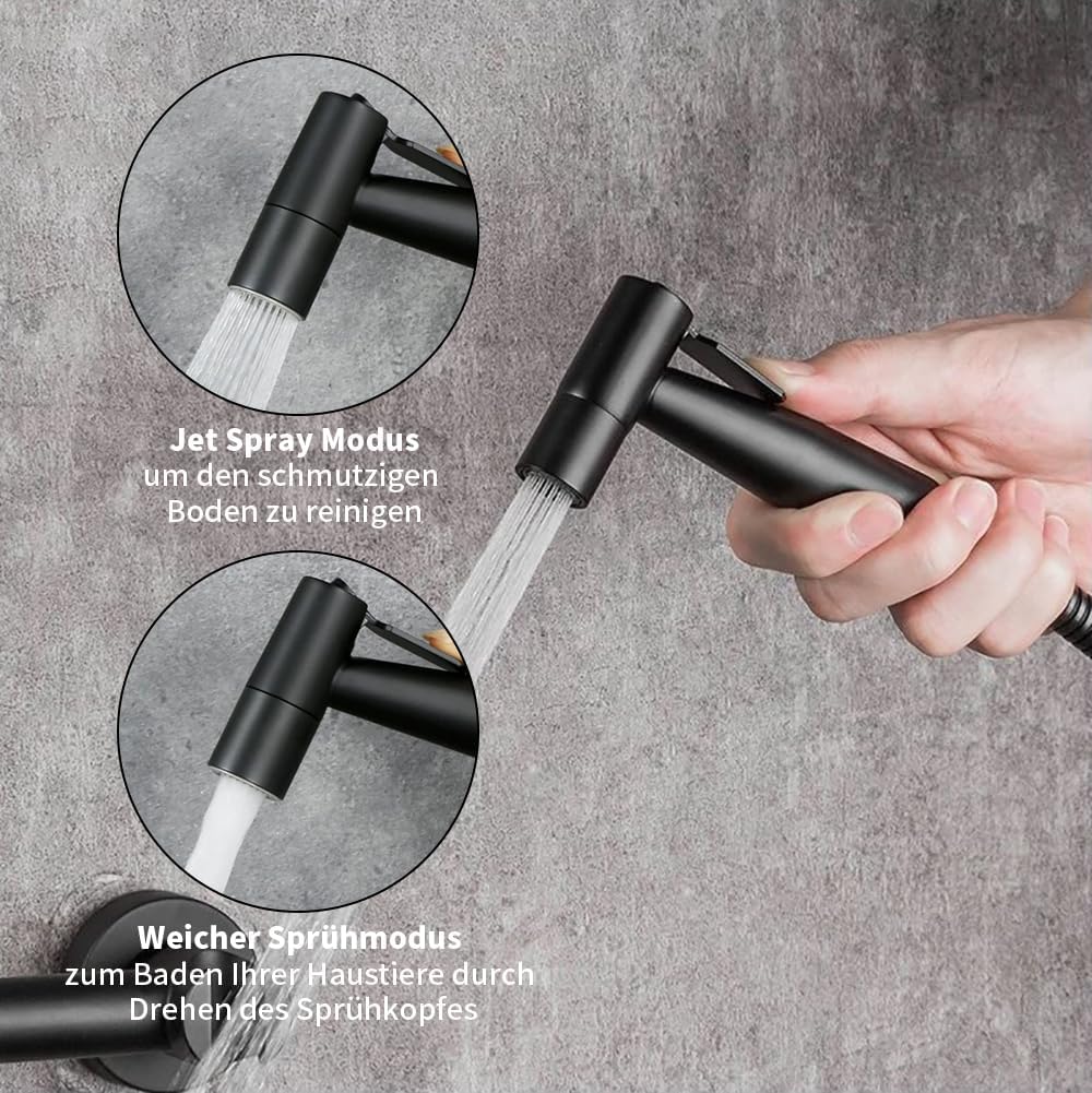 Handheld Bidet Sprayer for Toilet Kit,Stainless Steel Muslim Shower Toilet Bidet Faucets Attachment Set with T-Valve,Adjustable Water Pressure,Toilet Hose Sprayer,Cloth Diaper Spraye for Baby Wash
