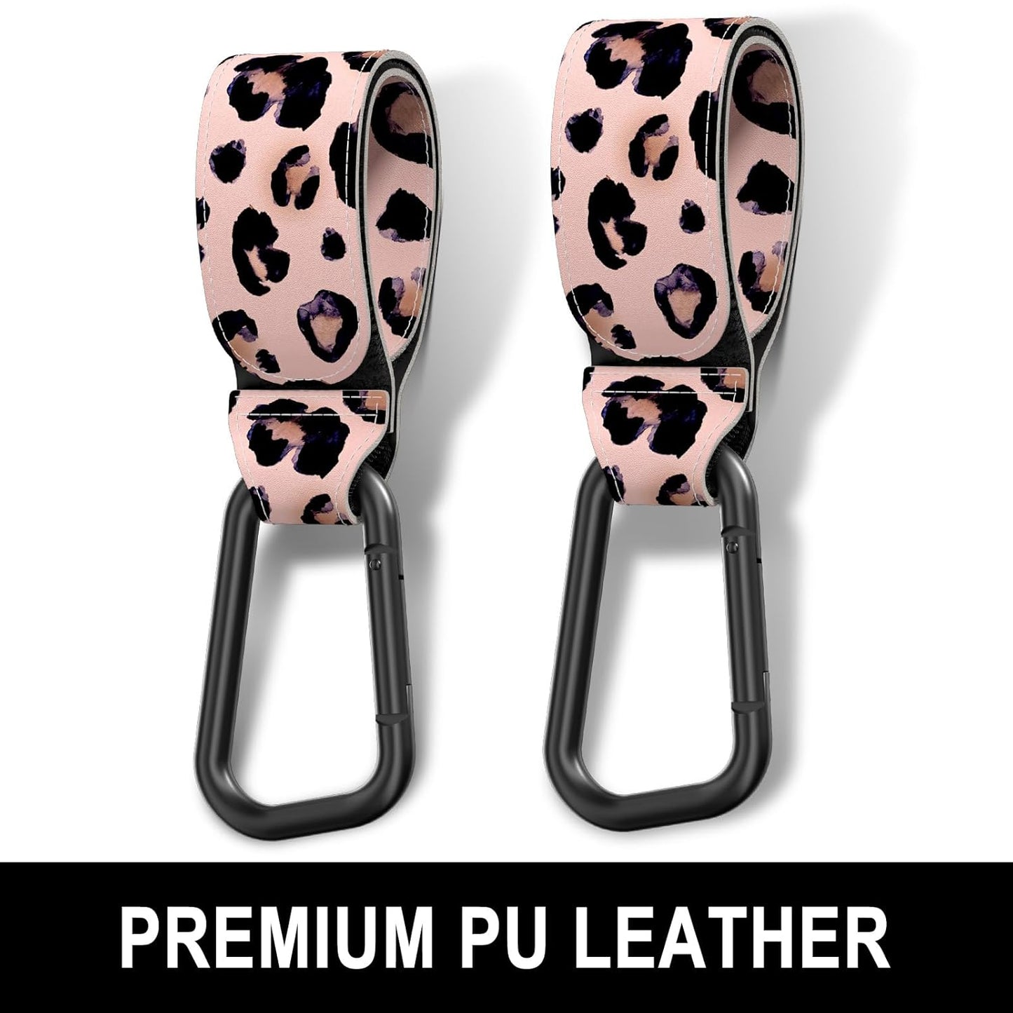 Baby Stroller Hooks for Hanging Bags, Universal Stroller Clips Accessories, Mommy Hook for Diaper Bag, Shopping Cart, Purse, Backpack - 2 Pack, Abstract Leaf