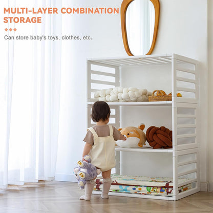 Baby Playpen Kids Activity Centre Safety Play Yard Home Indoor Outdoor New Pen (Multicolour) (White) (Macarons Classic Set 14 Panel)