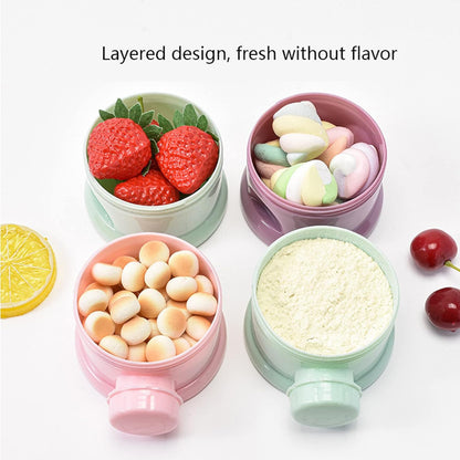 2 PCS 4-Layer Baby Milk Powder Dispenser, Stackable Formula Container for Travel, Portable Snack Storage Box