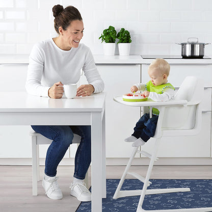 Blissful Diary Baby Splat Mat for Under High Chair, 50.4 x 50.4 Inch Wipeable Splash Mat, Waterproof and Washable, Anti-Slip Floor Protector, Retro Rainbow