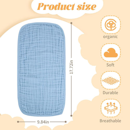 Muslin Burp Cloths 100% Cotton Baby Burp Cloths Soft, Absorbent 10x20 inches for Girls and Boys Baby Essentials
