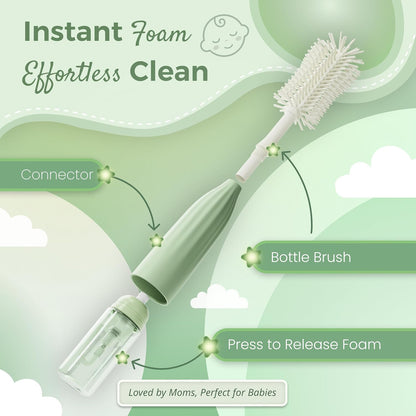 Bottle Cleaning Kit – BPA Free Brush Set, 6 in 1 Travel Bottle Cleaner Kit with Silicone Brushes for Bottle, Breast Pump, Straw, Nipple - Portable Bottle Washing Kit