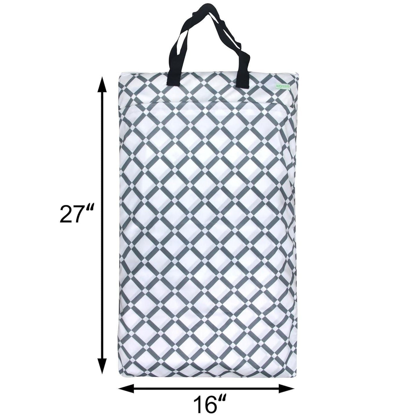 wegreeco Reusable Hanging Wet Dry Cloth Diaper Bag (Grey Leaf, Grey)