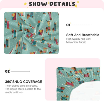 Baby Crib Sheet Cute Goose Flowers Crib Mattress for Boys and Girls Playard Sheet Soft Breathable Fitted Baby Mattress Cover 52x28in