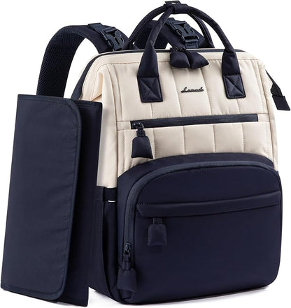 LOVEVOOK Puffer Diaper Backpack, Lightweight Baby Bag with Changing Pad, Diaper Bag for Mom Dad with Stroller Buckles