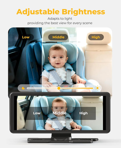 LUCKVIEW BM5PRO 7.2" Dual Camera Baby Monitor, 1080P HD Display for 2 Kids, Night Vision, Easy Install Car Baby Monitor, Ideal Gift, Rear Seat Safety for Babies & Pets