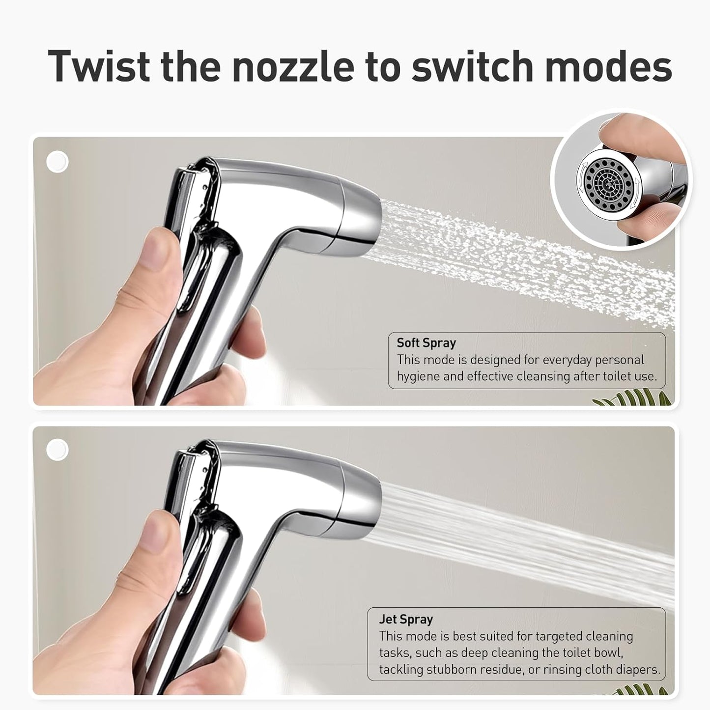 Handheld Toilet Bidet Sprayer for Toilet-Adjustable Water Pressure Control with Bidet Hose for Feminine Wash, Jet Sprayer for Toilet Muslim Shower, Bidet Faucet Cloth Diaper for Baby Wash