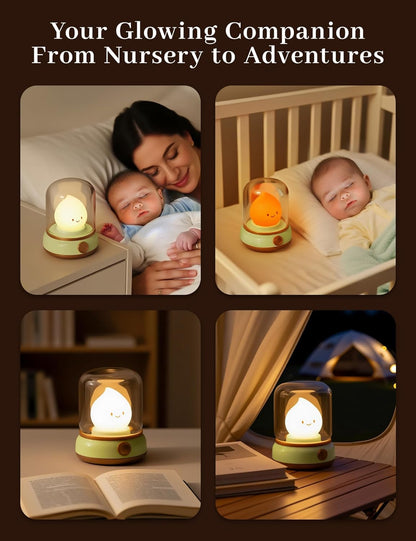 3pcs Cozy Campfire Nightlight Kits, Soothing Nature Sounds, White Noise Night Light for Baby Adult, Rechargeable, Cute Flame Lamp, Best Gift for Kids Bedrooms Camping Trips