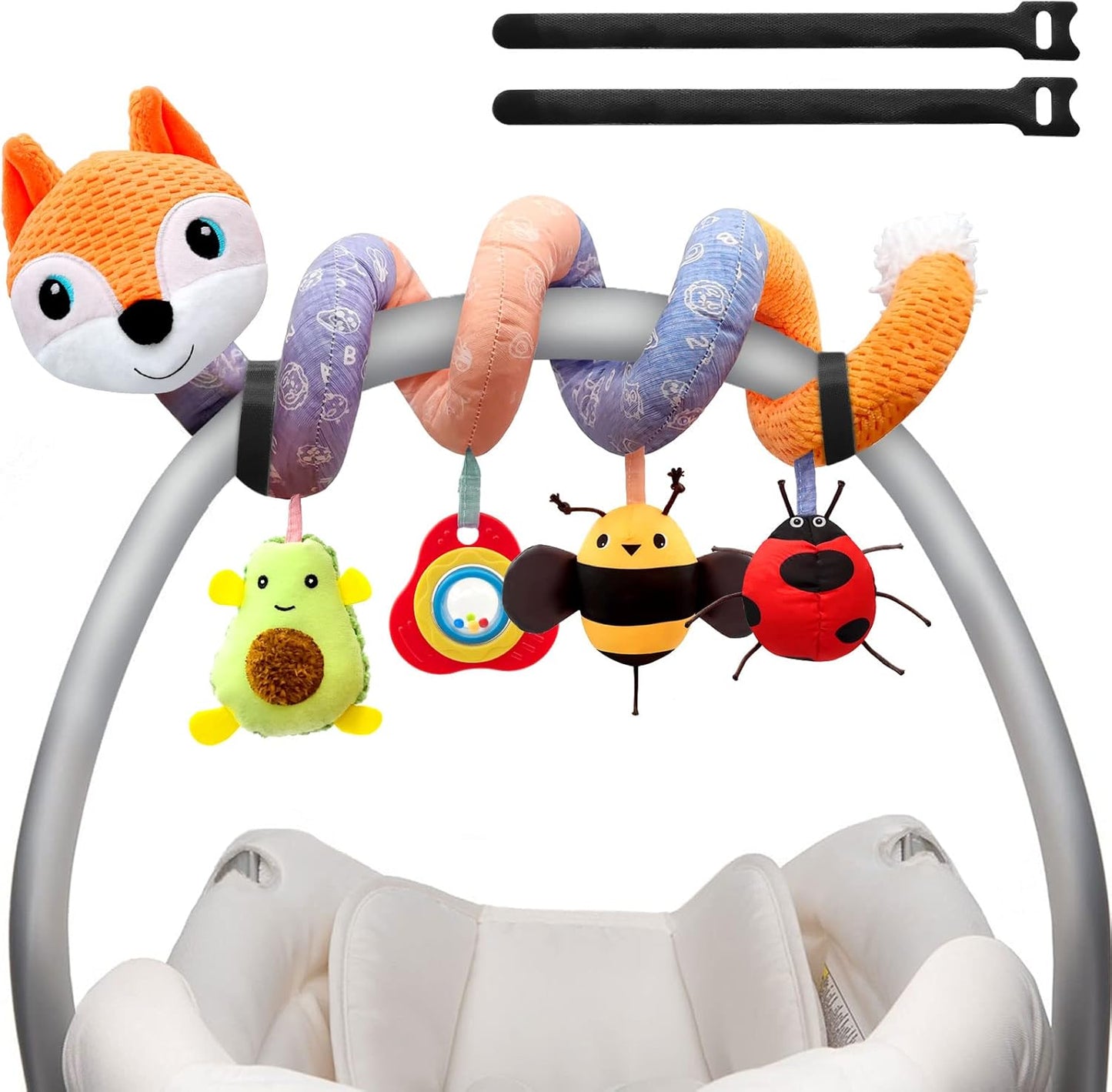MONSTIME Musical Car Seat Toys Newborn Toys, Stroller Toys Baby Toys 0-6 Months Infant Toys, Baby Toys for Carseat Stroller Crib with Rattles Teether, Baby Toys for 0 3 6 9 12 Boys Girls Enfants