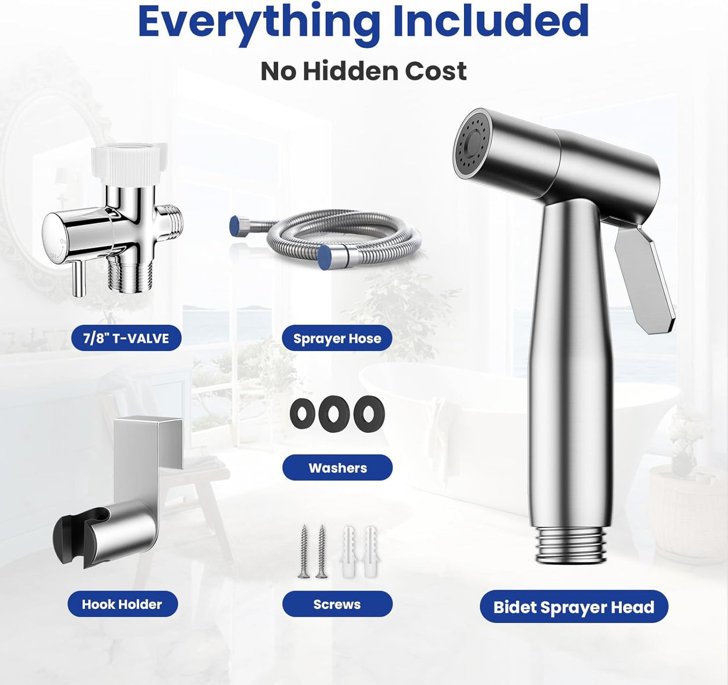 BRITULIF Handheld Bidet Sprayer for Toilet, Jet Sprayer for Toilet Muslim Shower, Adjustable Cloth Diaper Sprayer Bidets Attachment for Toilet, Toilet Bidet Sprayer with Bidet Hose for Feminine Wash
