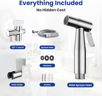 BRITULIF Handheld Bidet Sprayer for Toilet, Jet Sprayer for Toilet Muslim Shower, Adjustable Cloth Diaper Sprayer Bidets Attachment for Toilet, Toilet Bidet Sprayer with Bidet Hose for Feminine Wash