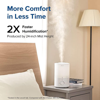 LEVOIT Dual 200S Smart Humidifiers for Bedroom, Top Fill, Customize Humidity for Home, Baby Nursery & Plants with Humidistat, Essential Oil Diffuser, Schedule, Timer, APP & Voice Control, 3L, Blue
