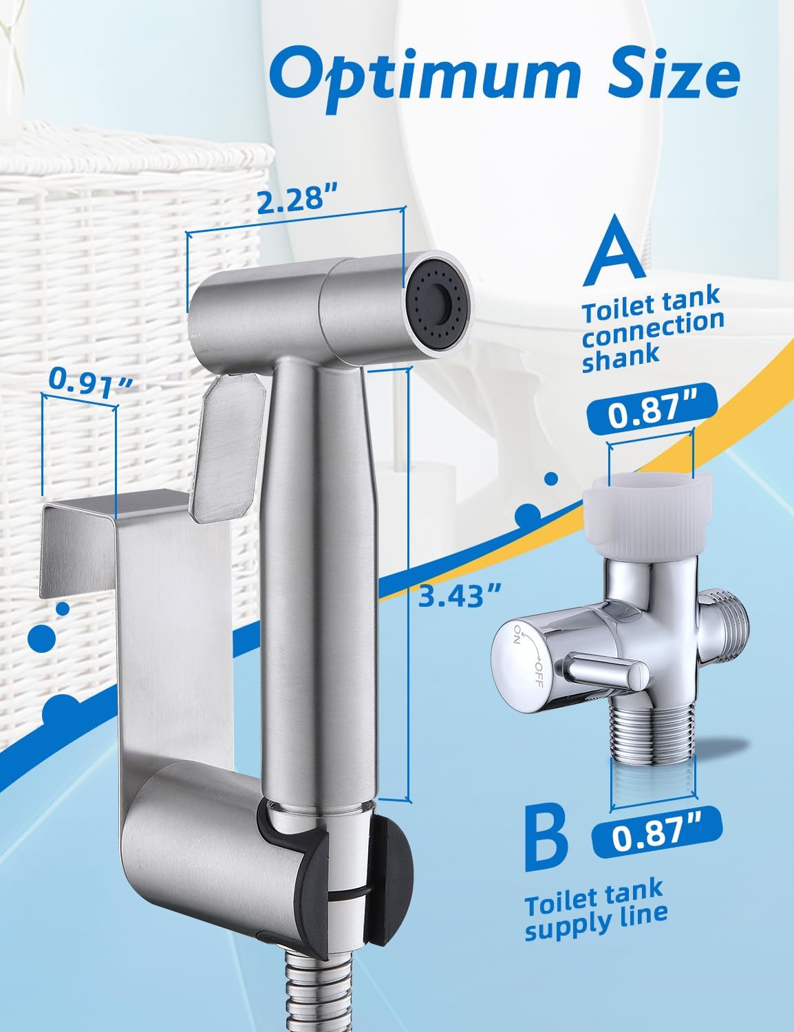 BRITULIF Handheld Bidet Sprayer for Toilet, Jet Sprayer for Toilet Muslim Shower, Adjustable Cloth Diaper Sprayer Bidets Attachment for Toilet, Toilet Bidet Sprayer with Bidet Hose for Feminine Wash