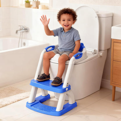 Potty Training Seat, SKYROKU Upgrade Toddler Toilet Seat for Kids Boys Girls, 2 in 1 Potty Training Toilet, Splash Guard Anti-Slip Pad Step Stool,New Sector-Shape Stabilized Base (8899+Grey)