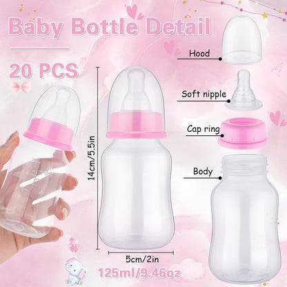 TrelaCo Bottle Chug Baby Shower Game 20 Pcs Baby Bottles Shower Favor with 1 Greenery Theme Sign for Gender Reveal Party Supplies Gifts(Green)
