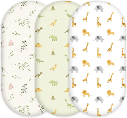 Bedside Sleeper Bassinet Fitted Sheets 20 x 33, 3 Pack Baby Delight Beside Me Dreamer,Babybond,Jimglo,koola,cowiewie,fodoss, Dream On Me Baby Square Bassinet, Pink Animal