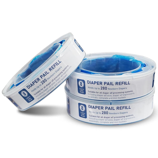Diaper Pail Refill Bag, Suitable for Genie and Munchkin Diaper Buckets, with Odor Absorption Function, Each Roll Contains 840 Count