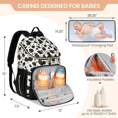 LOVEVOOK Diaper Bag Backpack Large Capacity Baby Bag with Portable Changing Pad, Multifunction Baby Travel Backpack