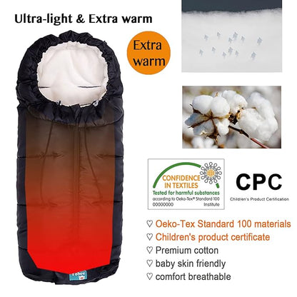 Yobee Weatherproof Toddler Footmuff Universal Sleeping Bag for Stroller, Comfortable Warm Temperature Adjustable Safe Bunting Bag, Waterproof Blanket Fit All Stroller
