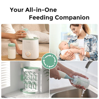 Momcozy Natural Baby Bottle, Wide-Neck, BPA Free Breast Milk Container, Storage Collection Bottle for Fridge & Milk Cooler, Breastfeeding Essential, 11 oz, 4 pcs