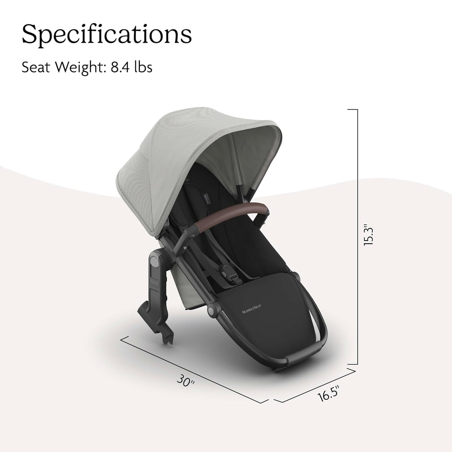 UPPAbaby RumbleSeat V3 Second Lower Seat - Compatible with Vista V2 and Vista V3 - All-Weather Seat + Magnetic Buckle – Adapters Included -Owen (Mocha Mélange)