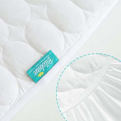 Mini Crib Mattress Protector Sheets Waterproof 4 Pack, Quilted Pack and Play Mattress Pad Cover Fits for Mini Crib/Playen/Pack and Play Mattress, White, 38"x24"