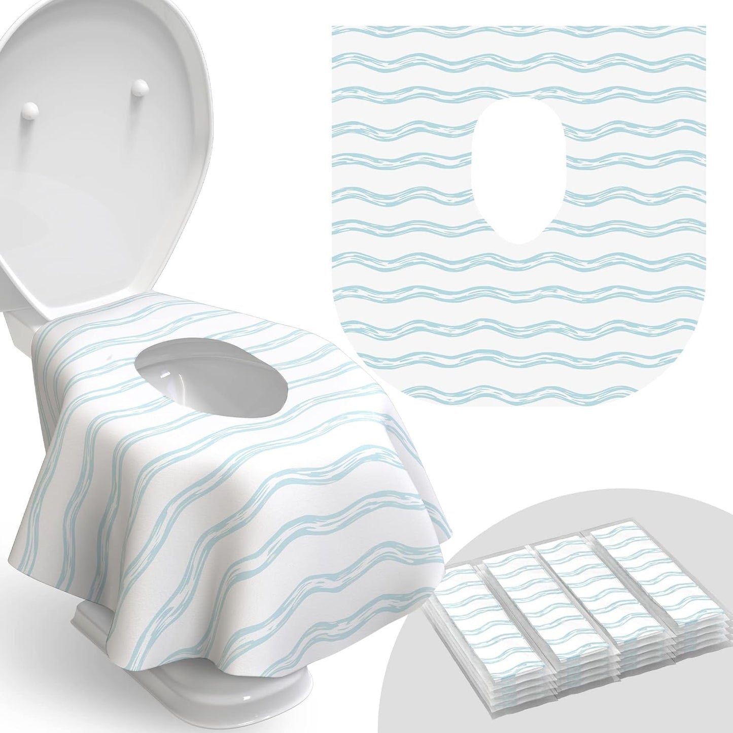 Relyo Disposable Toilet Seat Cover for Travel – 20 Pack with Covers Wrapped in Sets of 2, Non-Flushable Liners, Fits Most Seats – Kids, Toddlers, Adults (Dinosaurs, 20)