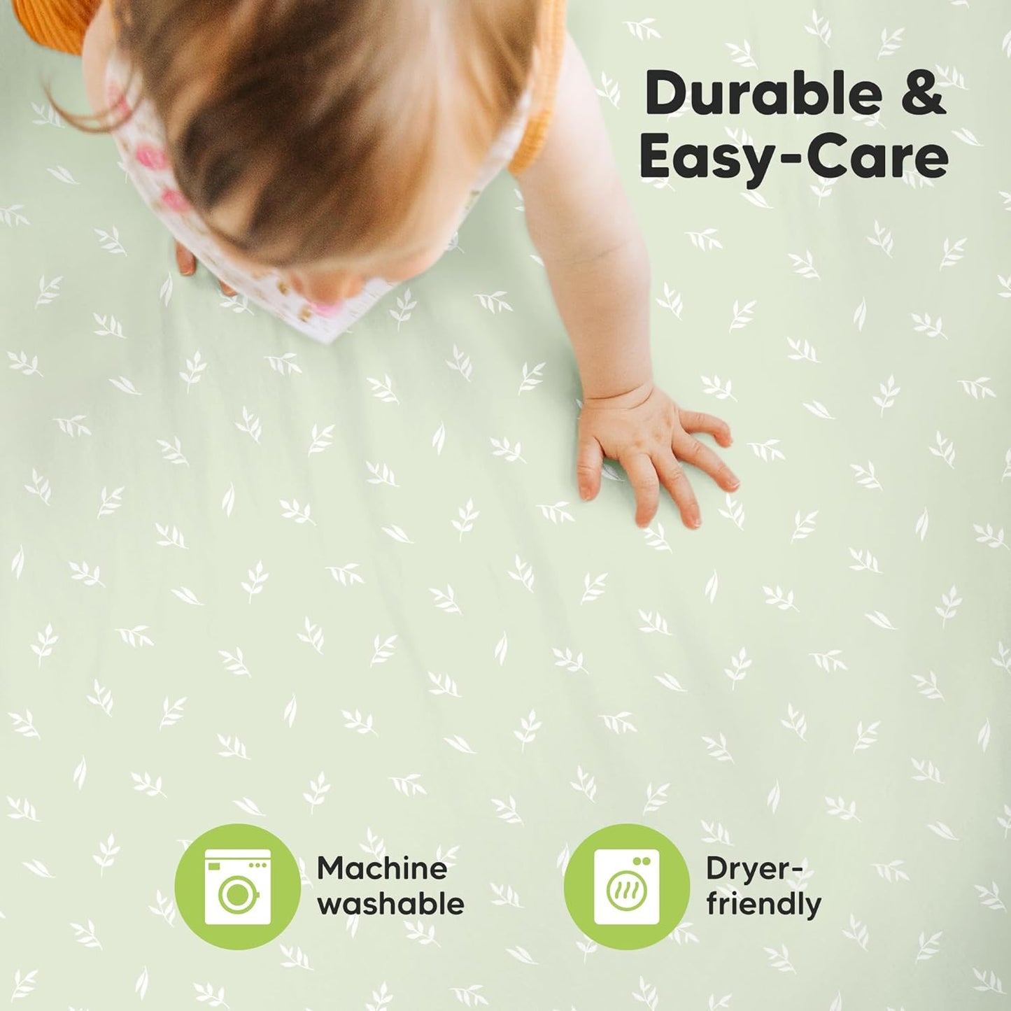 2-Pack Mini Crib Sheets Fitted - 38x26 Pack N Play Sheets for Pack and Play Mattress, Organic Cotton, Soft & Breathable Playard Bedding, Neutral Mini Toddler Bed Cover for Boys, Girls (Dragon Tale)
