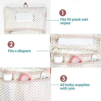 HAMUR Baby Diaper Bag Organizer – Travel-Friendly, Compact & Foldable | Stroller Pouch for Newborn Essentials – Must-Have for Boys & Girls (Leaves)