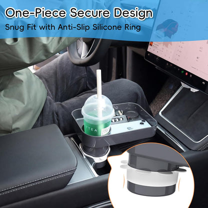 Kids Car Seat Tray, Travel Tray with Cup Holder for Toddler Baby, Kids Car Seat Food Snack Organizer for Road Trip, Stroller Snack Organizer Travel Must Haves Toddler Must Haves (Dark Gray, 1PCS)