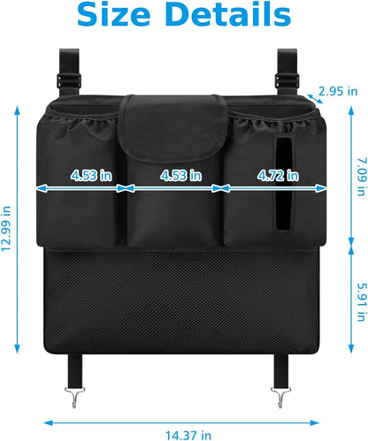 Accmor Stroller Organizer, Universal Large Capacity Stroller Bag Caddy Organizer Accessories for Uppababy, Nuna, Doona, Britax Strollers, Black