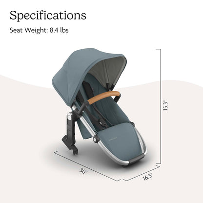 UPPAbaby RumbleSeat V3 Second Lower Seat - Compatible with Vista V2 and Vista V3 - All-Weather Seat + Magnetic Buckle – Adapters Included -Owen (Mocha Mélange)