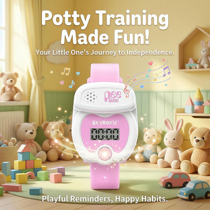 Potty Training Watch for Toddlers, Cute Apple-Shaped Design with 5 Timing Modes (30-180min), Music & Flash Reminders, Magnetic Charging, Compact Screen, Splash-Proof, Gifts for 3-7 Year Old Girls Boys