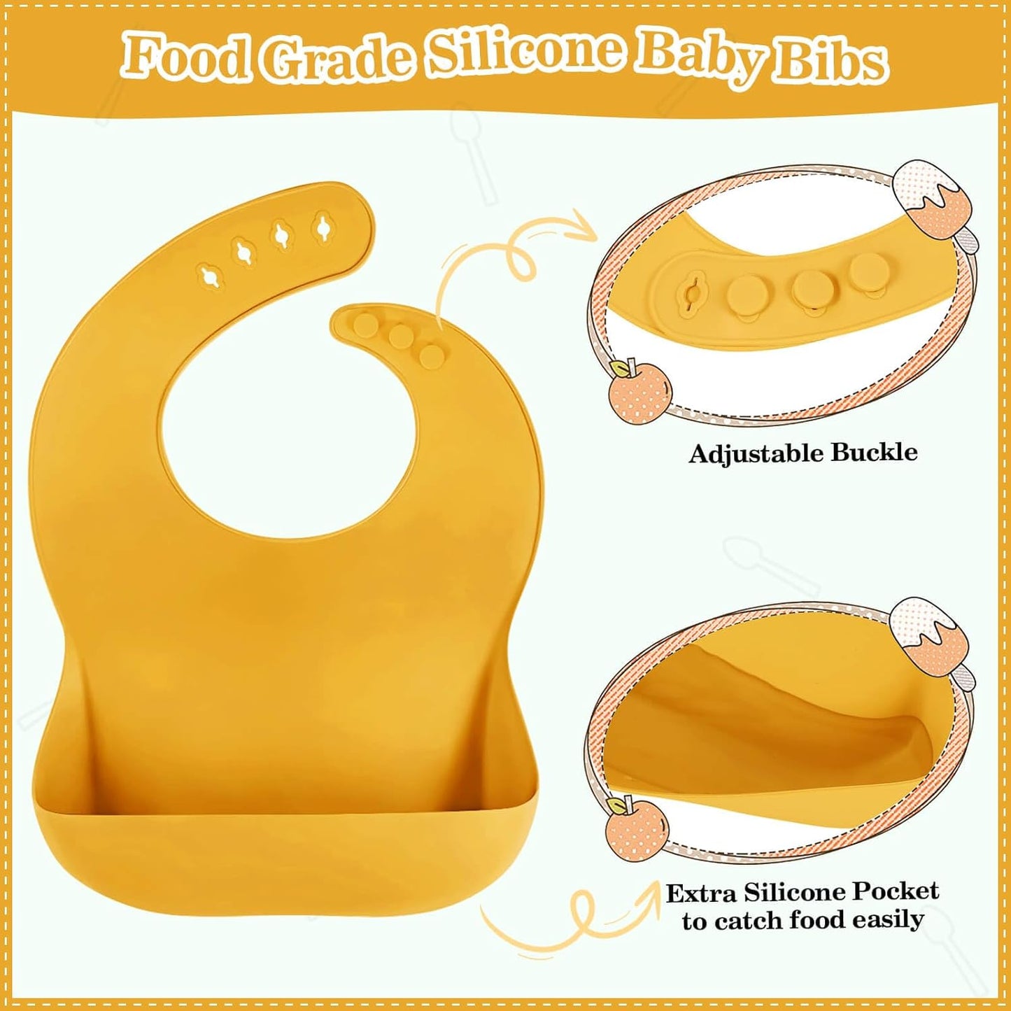 Silicone Baby Feeding Set 10 Pcs Baby Led Weaning Supplies Suction Bowl Divided Plate Baby Bibs Fruit Feeder Baby Spoons Forks Sippy Cup Toddler Utensil Sets Baby Essentials for Newborn Gift