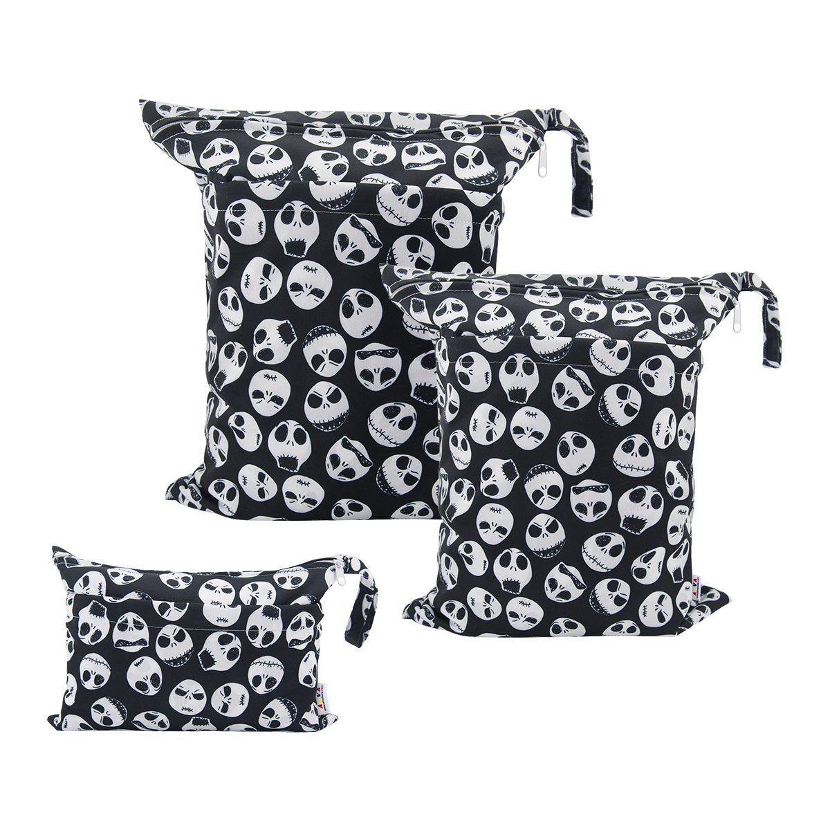 ALVA ALVABABY 3 Cloth Diaper Wet Dry Bags Waterproof Reusable with Two Zippered Pockets Travel Beach Pool Daycare Soiled Baby Items Yoga Gym Bag for Swimsuits or Wet Clothes Small medium Large - Colors A