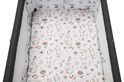 Bassinet Sheet Set 2 Pack Snug Fitted Bedside Sleeper Bassinet Sheets, Stretchy Ultra Soft, Unisex Boy Girl, Light Blue & Dinosaur