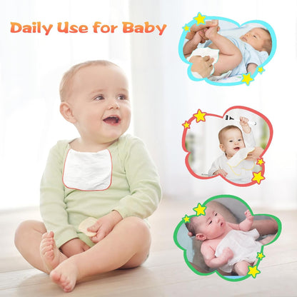 54 Packs Flannel Reusable Baby Wipes with Blue Wipes Dispenser, Reusable & Natural Skin-Friendly Cloth Baby Wipes, Body Face Hand Washcloth Essential for Cloth Diapers