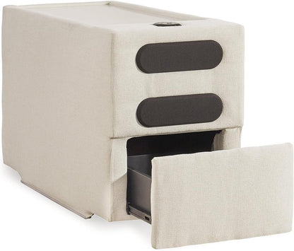 Signature Design by Ashley Modmax Coastal Press-Back Swivel Glider Rocker Recliner with Machine Washable Cover, Hidden Storage Compartments and 2 Bolster Pillows, Beige - Colors A