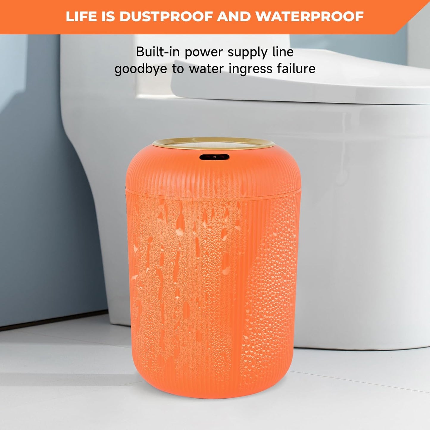 Pukomc Smart Sensor Wastebasket, Convenient and Hygienic Easy to Use, Technology Sensor Waterproof Wastebasket Plastic Trash can for Kitchen, Bathroom, Bedroom, Living Room, Office and Outdoor