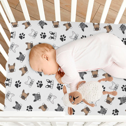 Fitted Crib Sheets Turtle Sea Horse Stretchy Portable Playard Sheets for Baby Toddler, Breathable Soft Mini Crib Mattress 39 x 27 in for Boys and Girls