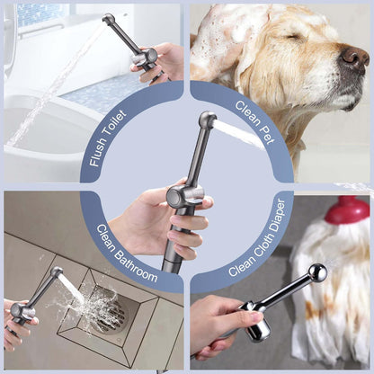 SonTiy Handheld Bidet Sprayer for Toilet, White Cloth Diaper Toilet Sprayer Attachment with Backflow Preventer, Adjustable Water Pressure Toilet Jet Spray for Feminine Wash